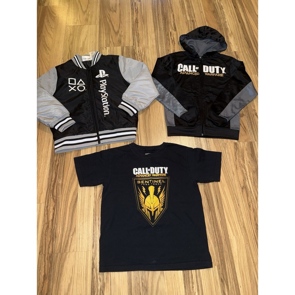 Call Of Duty PlayStation‎ Boys Lot Sz Small 8 Advanced Warfare Shirt Coat Hoodie